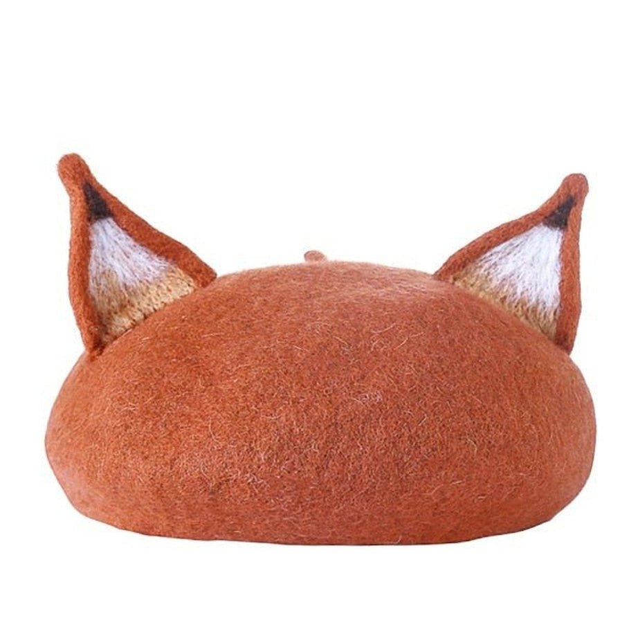 Y2k Fox Ear Woolen Painter Beret
