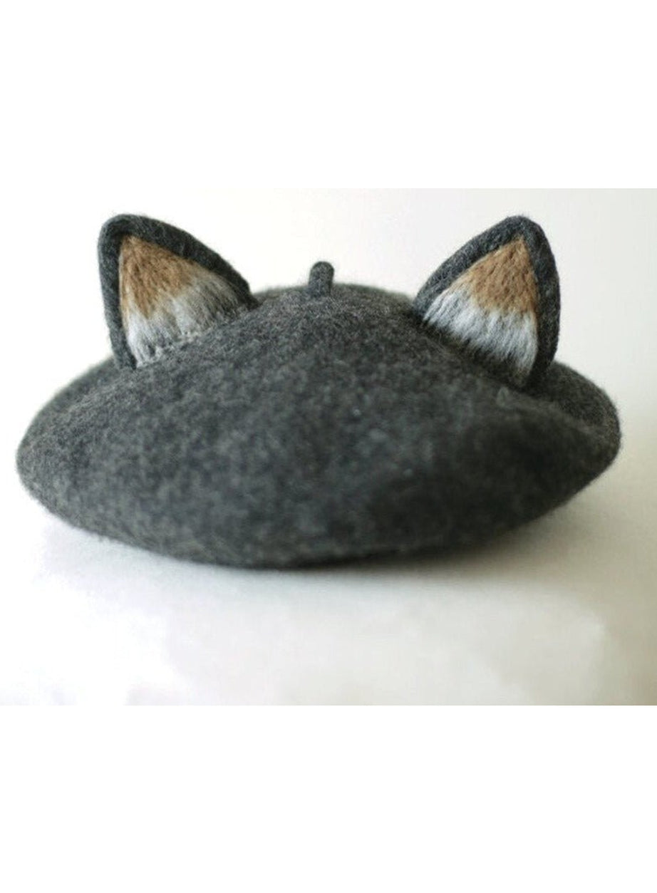 Y2k Fox Ear Woolen Painter Beret