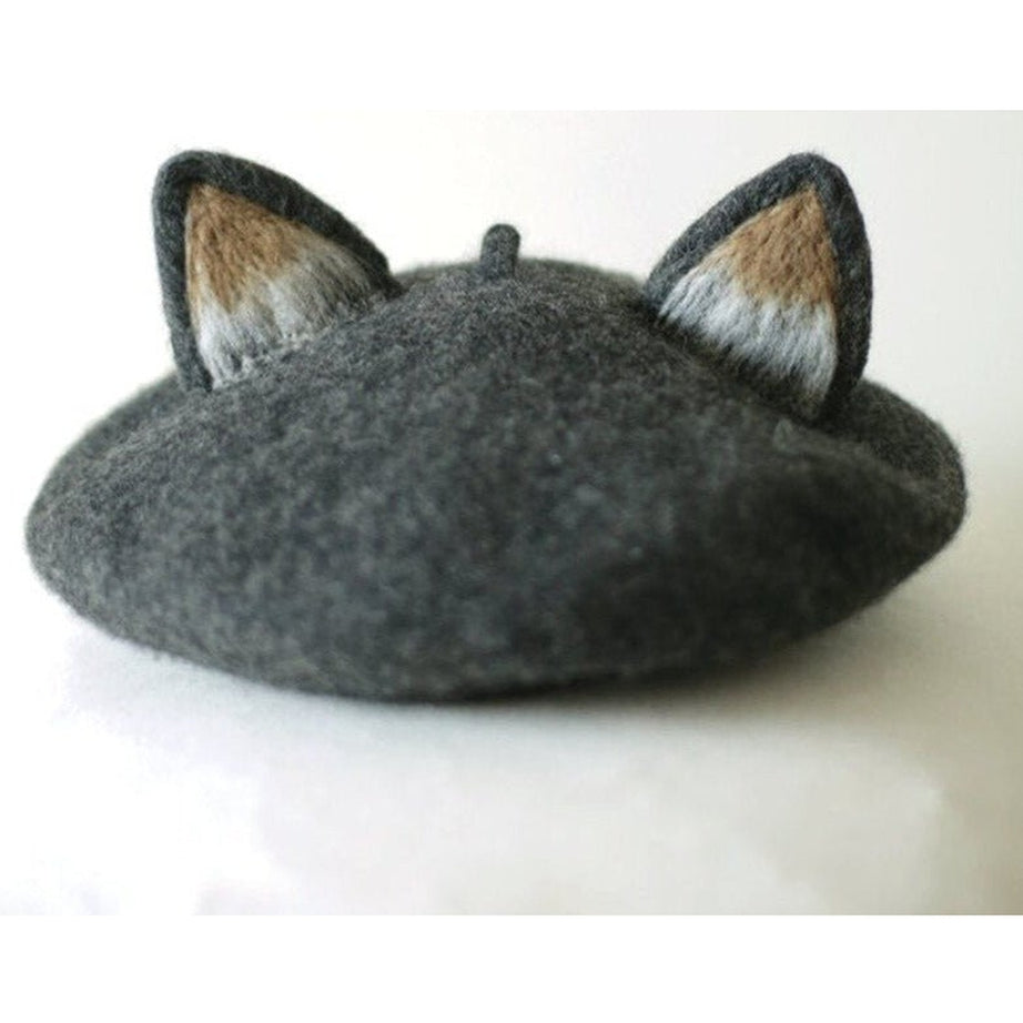 Y2k Fox Ear Woolen Painter Beret