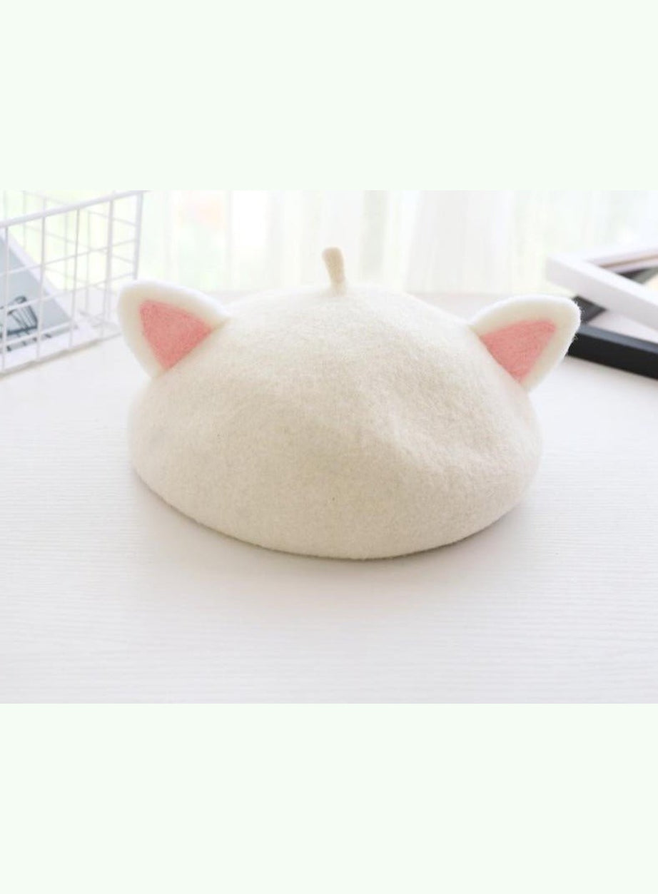 Y2k Fox Ear Woolen Painter Beret