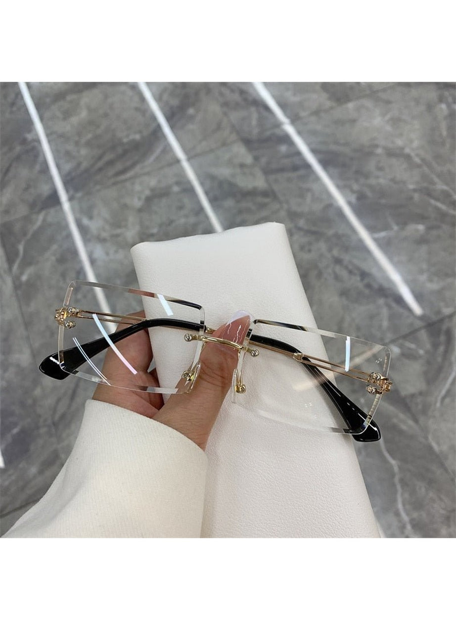 Y2k Frameless Rectangle Shades Sunglasses