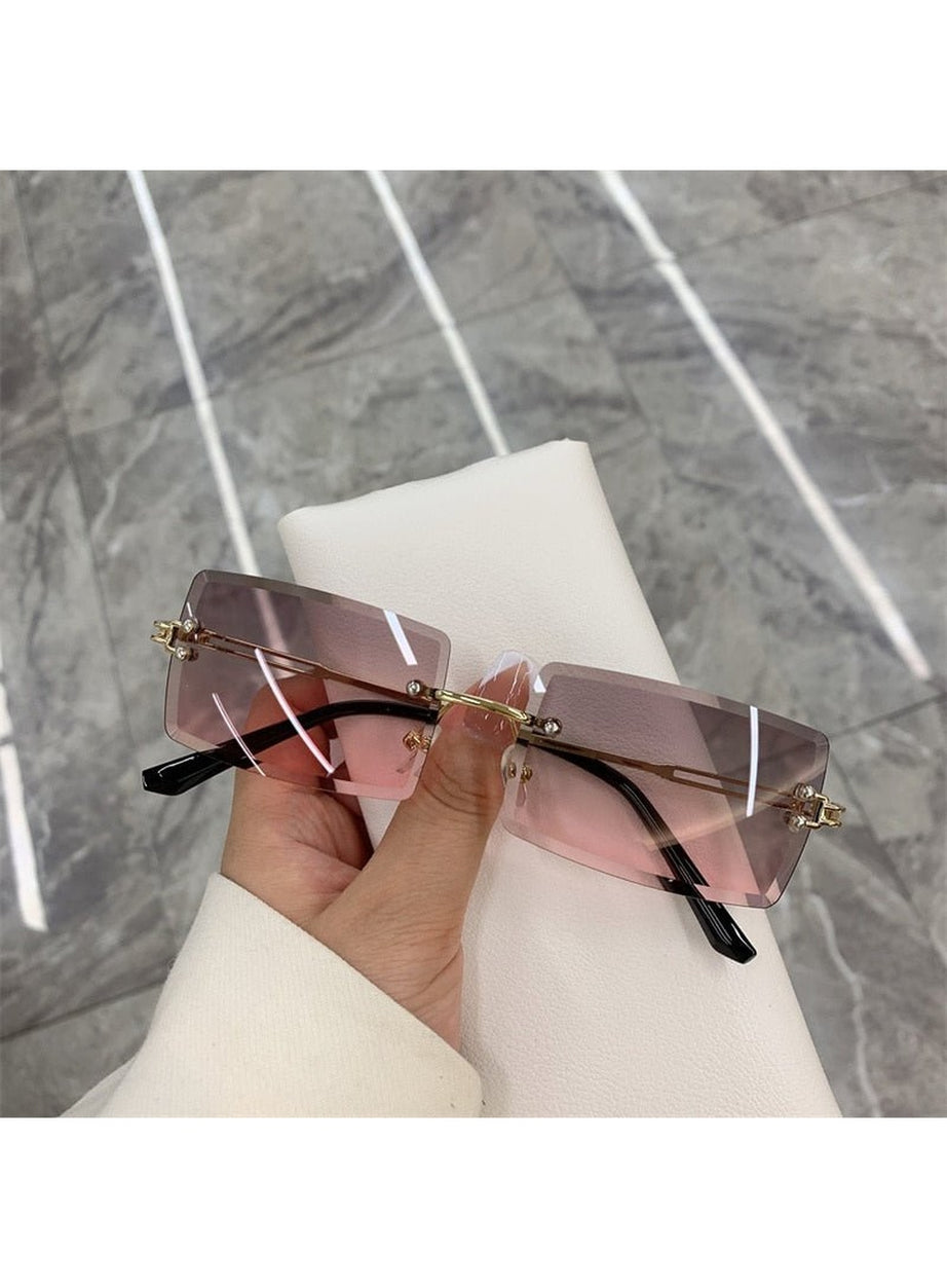 Y2k Frameless Rectangle Shades Sunglasses
