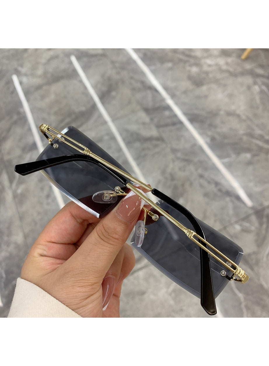 Y2k Frameless Rectangle Shades Sunglasses