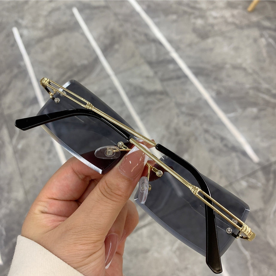 Y2k Frameless Rectangle Shades Sunglasses