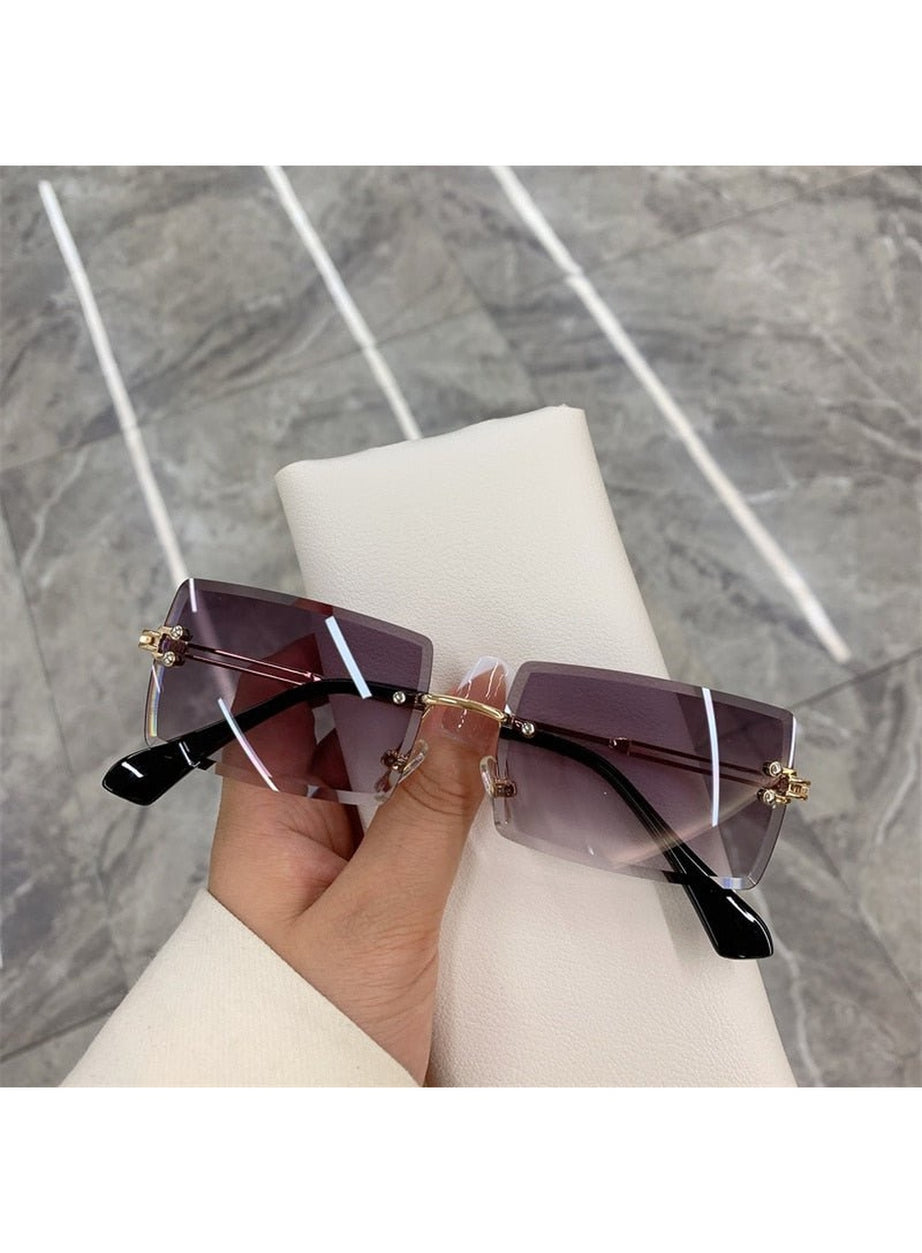 Y2k Frameless Rectangle Shades Sunglasses