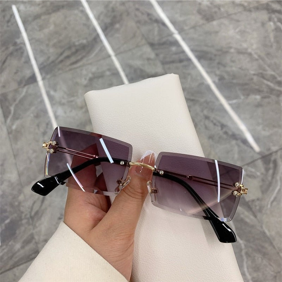Y2k Frameless Rectangle Shades Sunglasses