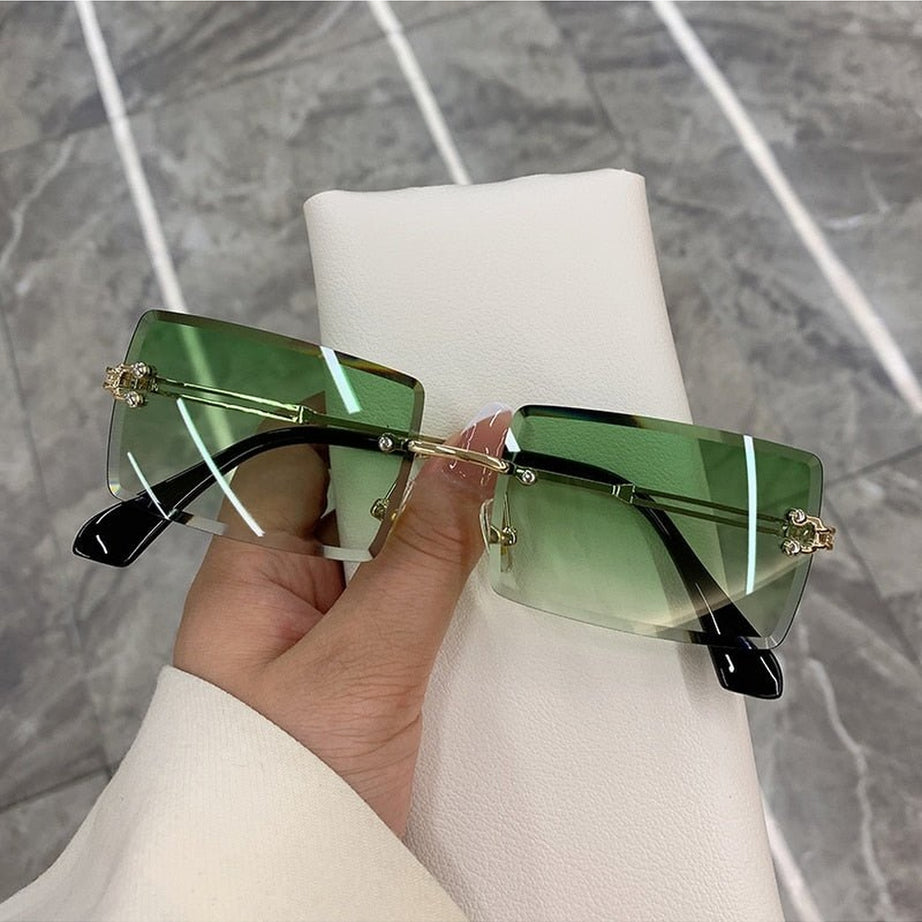 Y2k Frameless Rectangle Shades Sunglasses