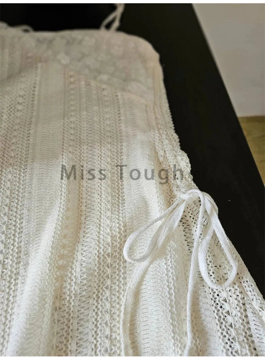 Y2k French Lace Sling Dress