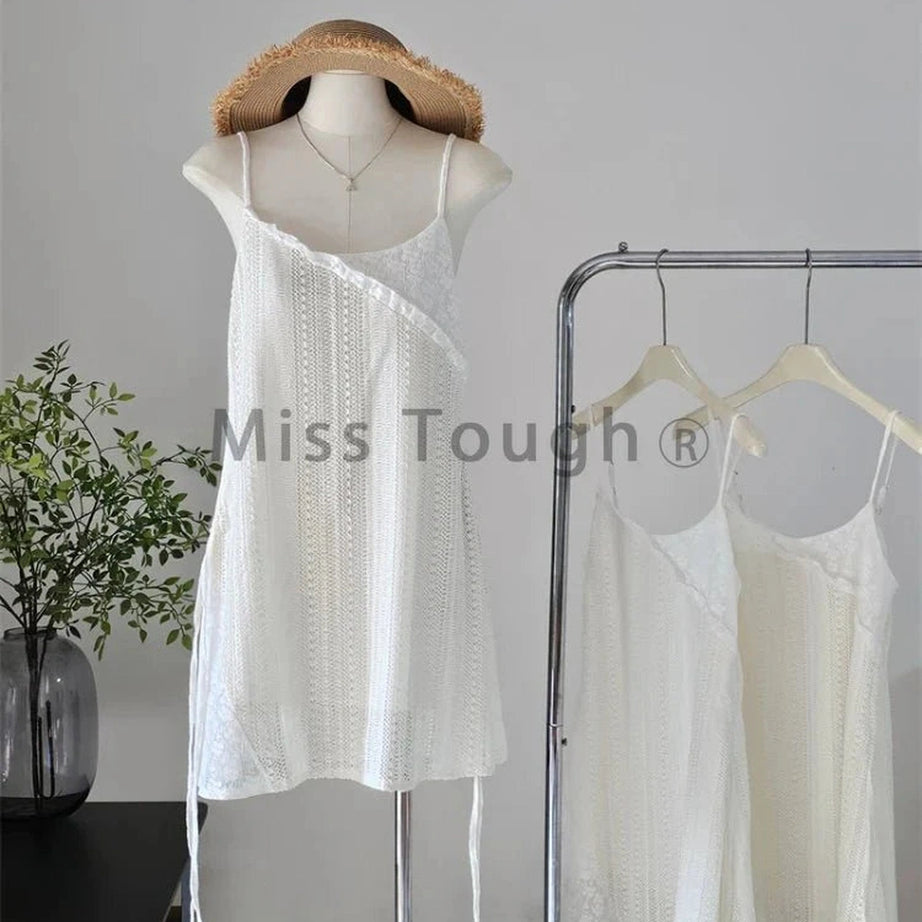 Y2k French Lace Sling Dress