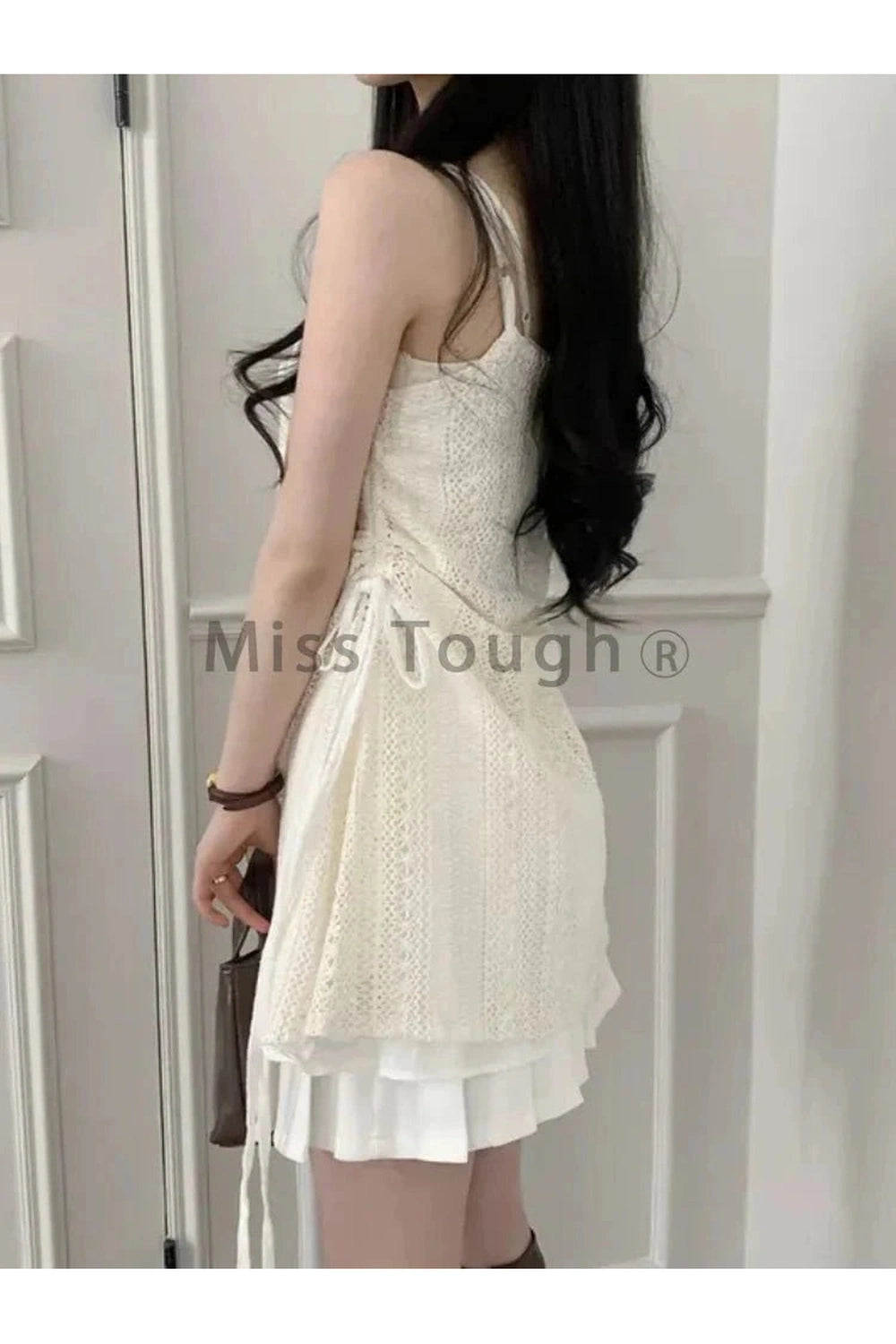 Y2k French Lace Sling Dress