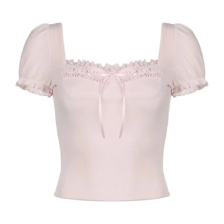 Frill Lace Bow Top - Shirts & Tops