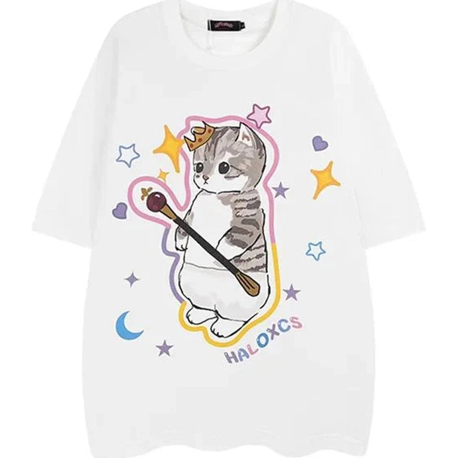 Y2k Funny Cat Graphic T-Shirt