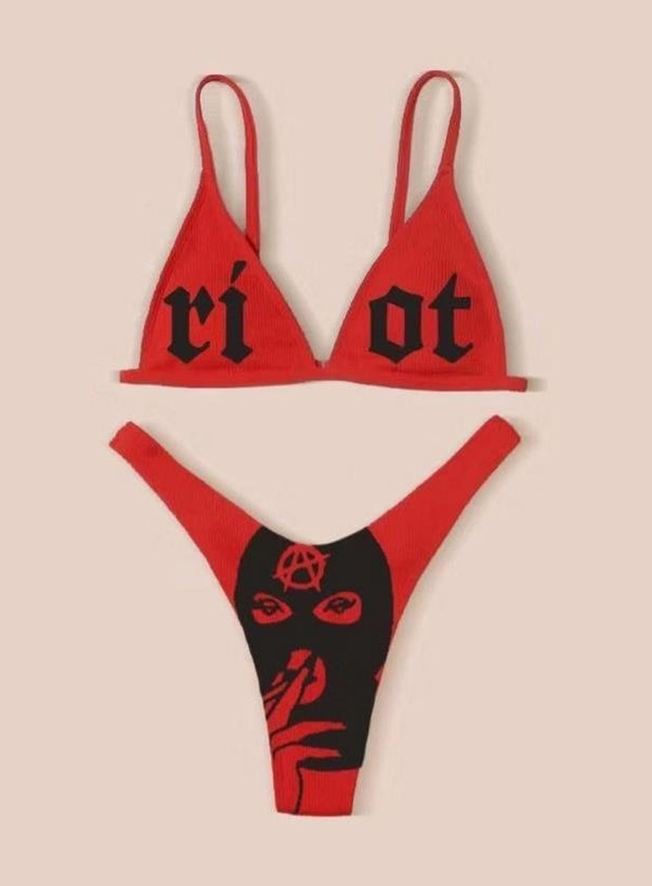 Y2k Funny Printed Summer Bikini