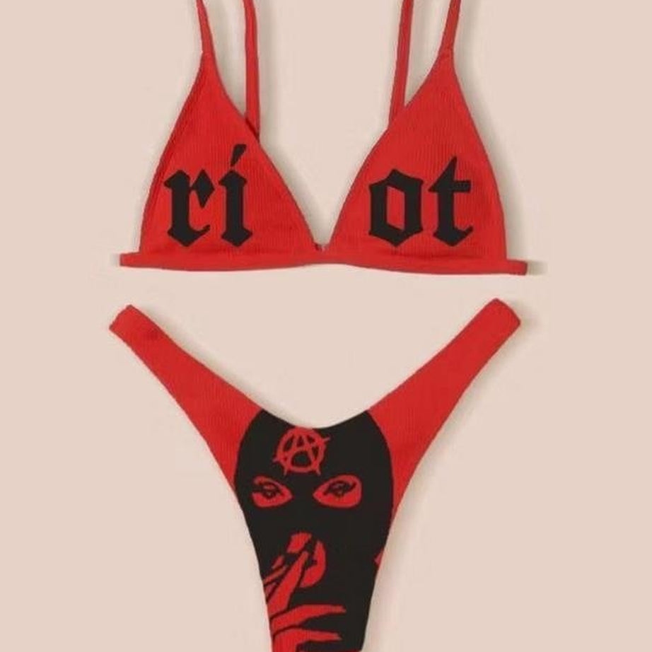Y2k Funny Printed Summer Bikini