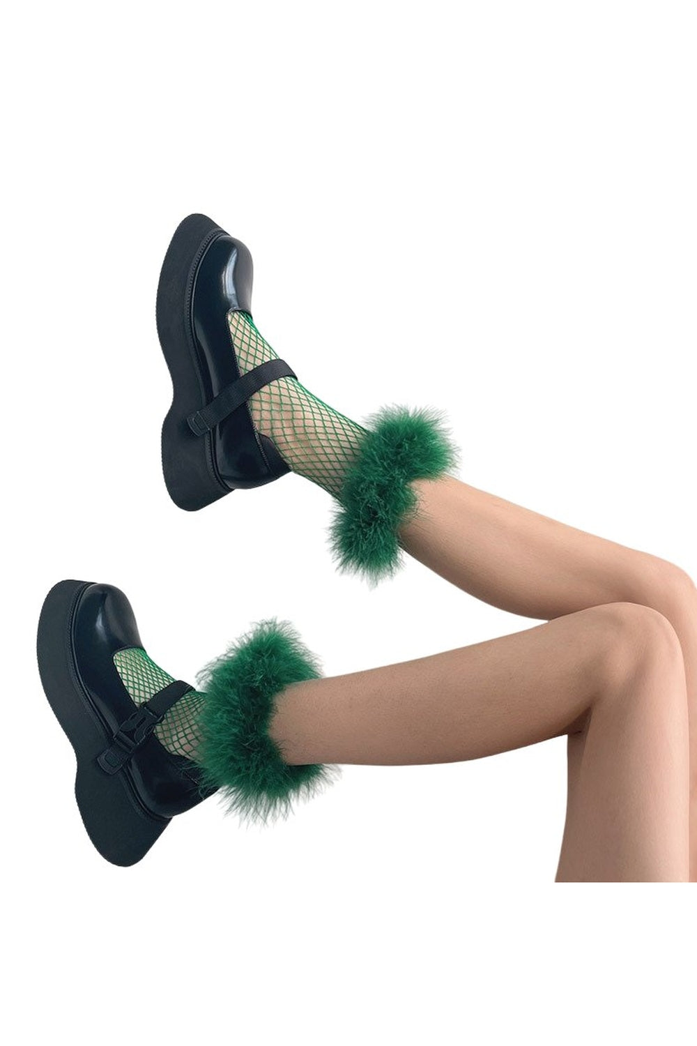 Y2k Furry Fishnet Party Socks