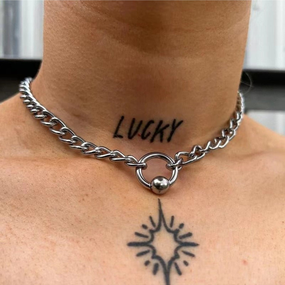 Y2k Geometric Choker Necklace