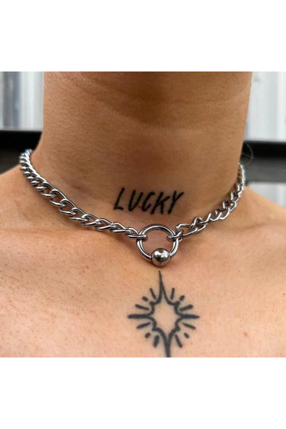 Y2k Geometric Choker Necklace