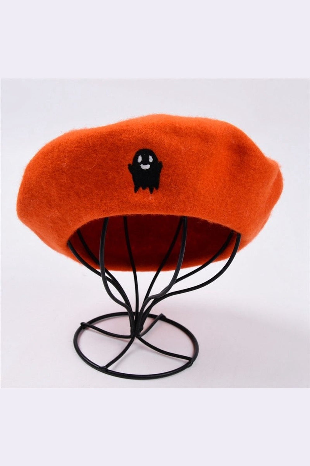 Y2k Ghost Embroidery Halloween Beret