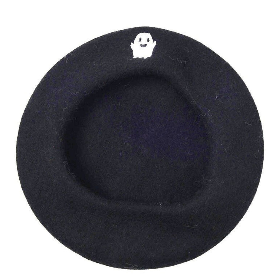 Y2k Ghost Embroidery Halloween Beret