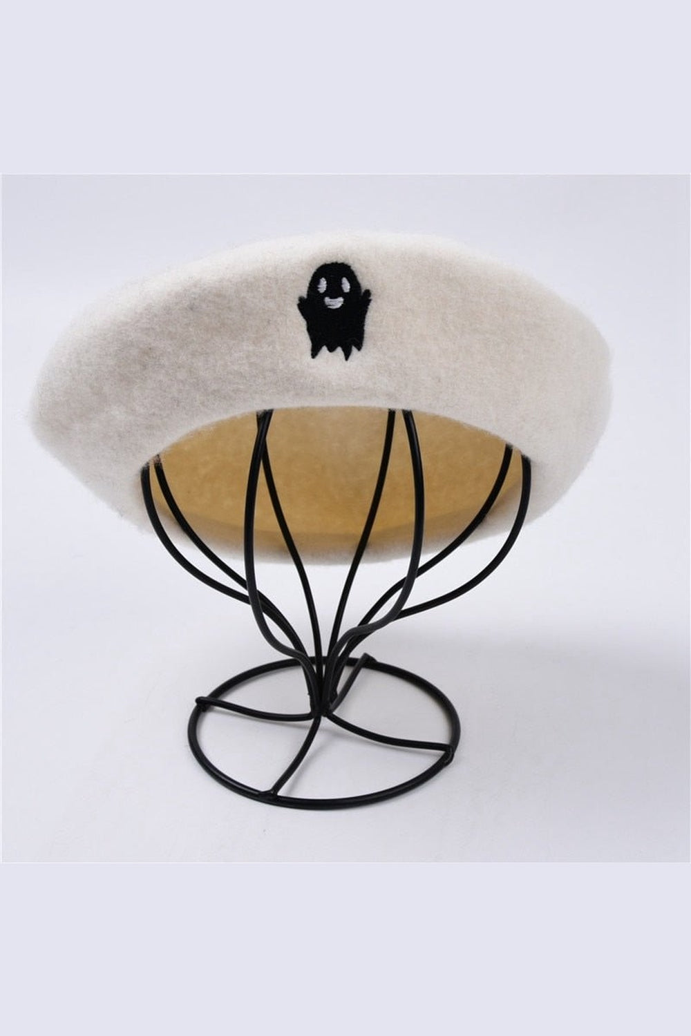 Y2k Ghost Embroidery Halloween Beret