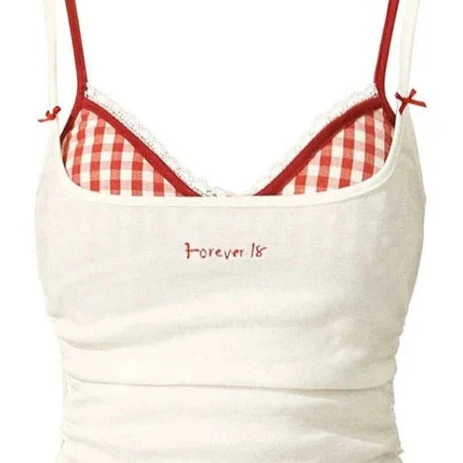 Y2k Gingham Peekaboo Cami Top