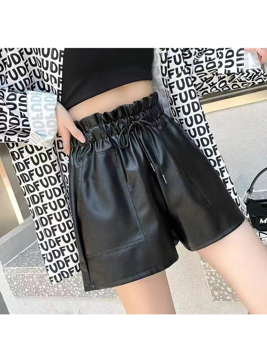 Y2k Girls PU Shorts