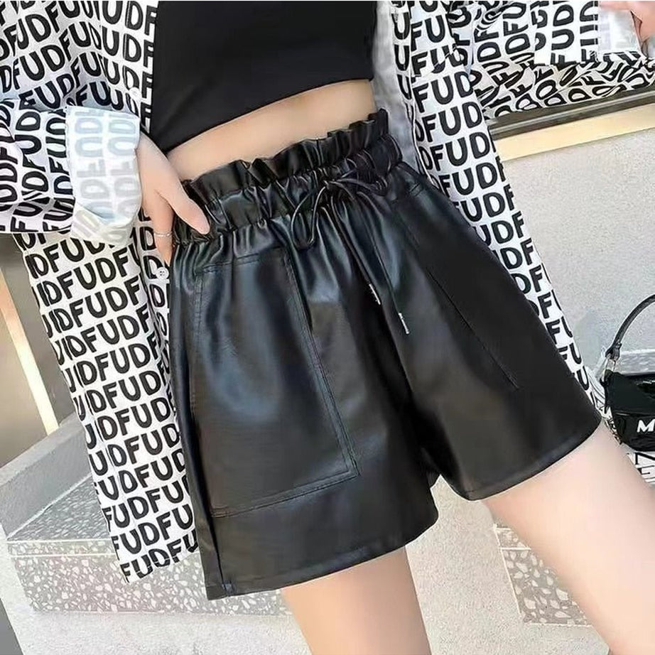 Y2k Girls PU Shorts