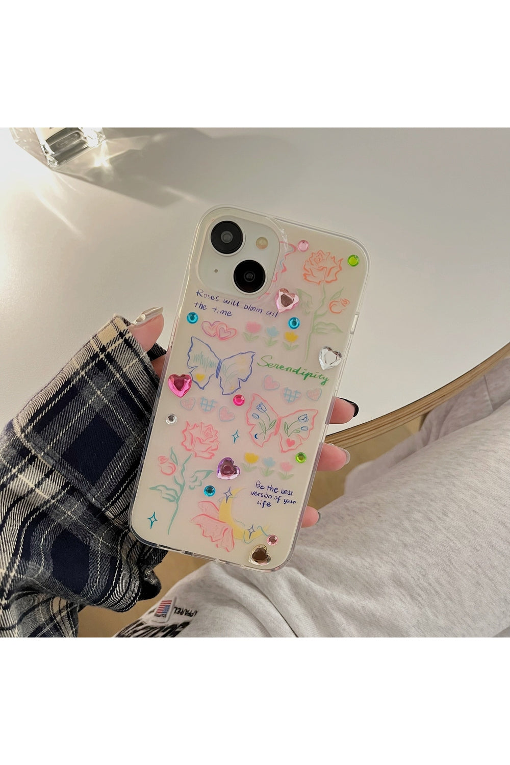 Y2k Glitter Heart iPhone Case