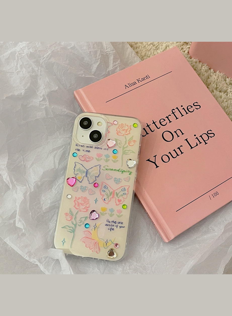 Y2k Glitter Heart iPhone Case