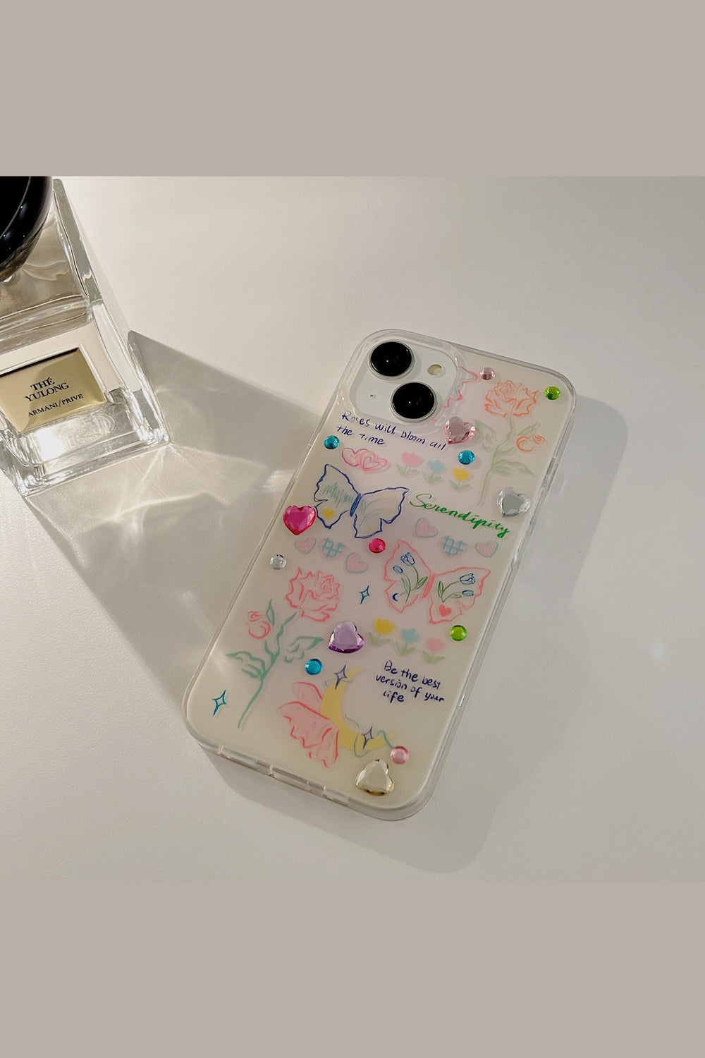 Y2k Glitter Heart iPhone Case