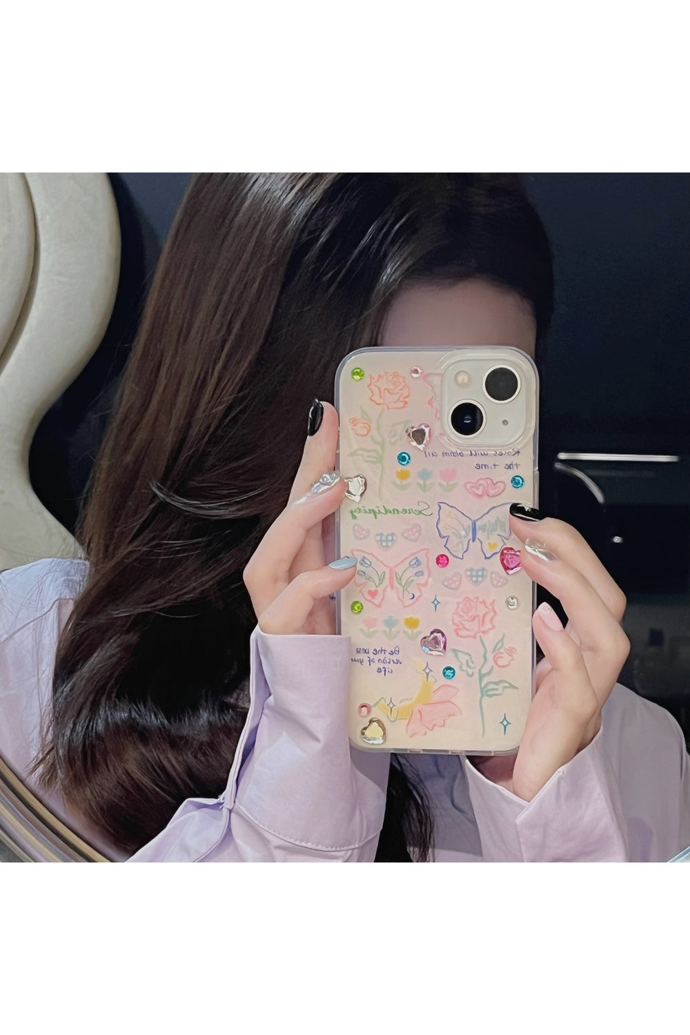 Y2k Glitter Heart iPhone Case