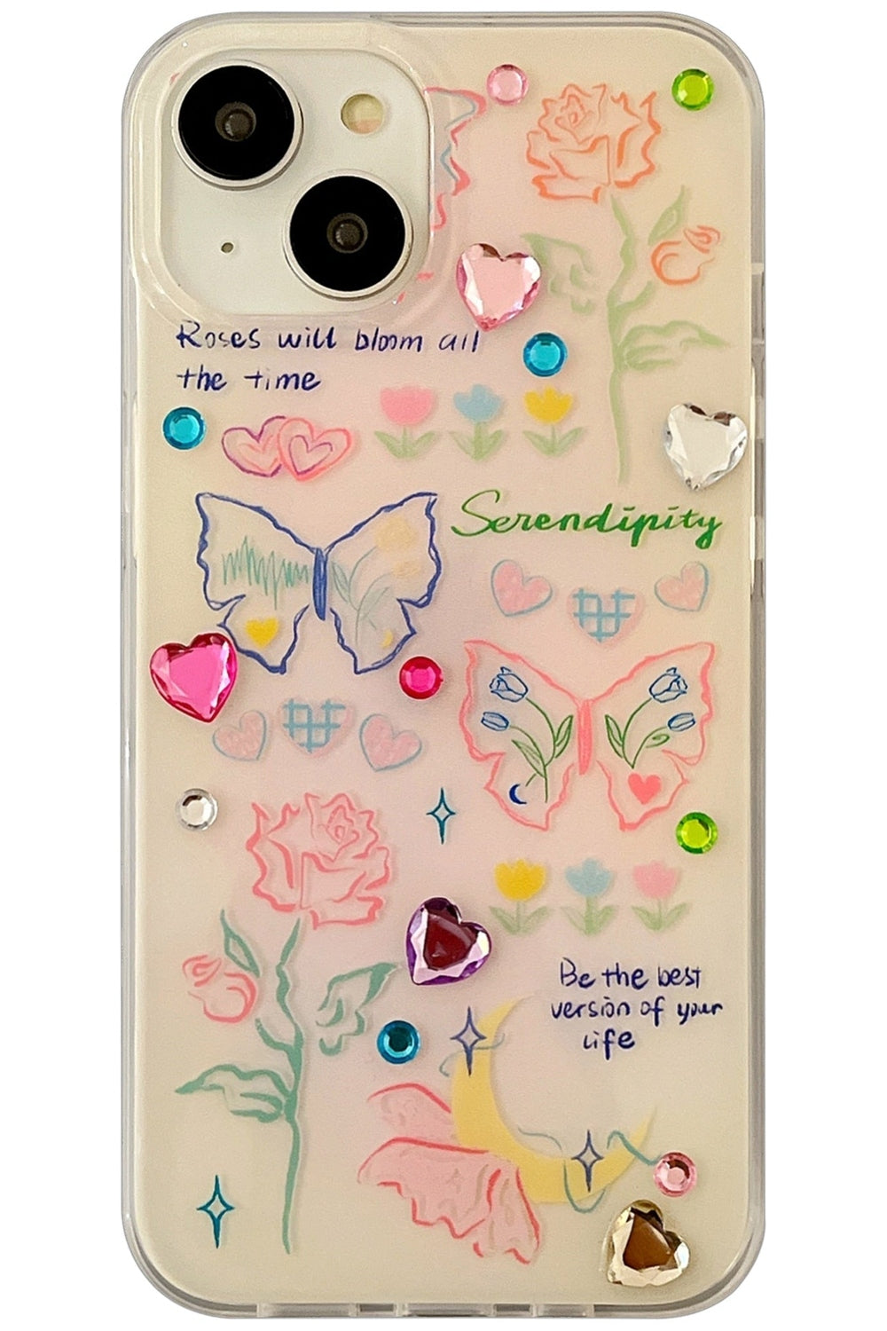 Y2k Glitter Heart iPhone Case