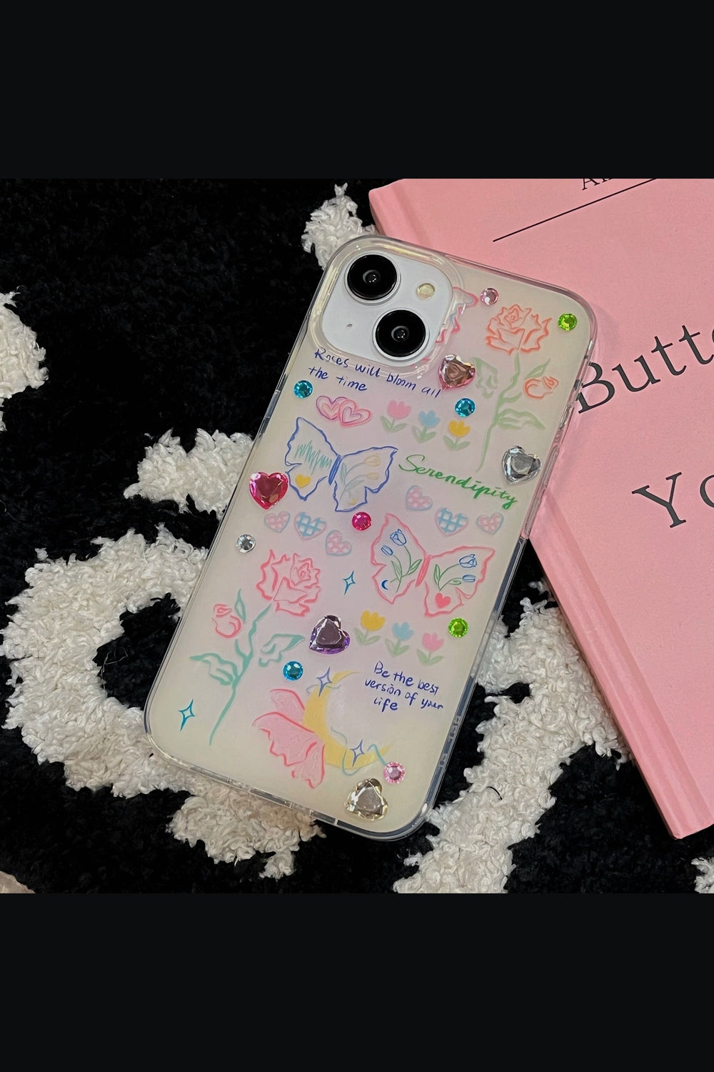 Y2k Glitter Heart iPhone Case