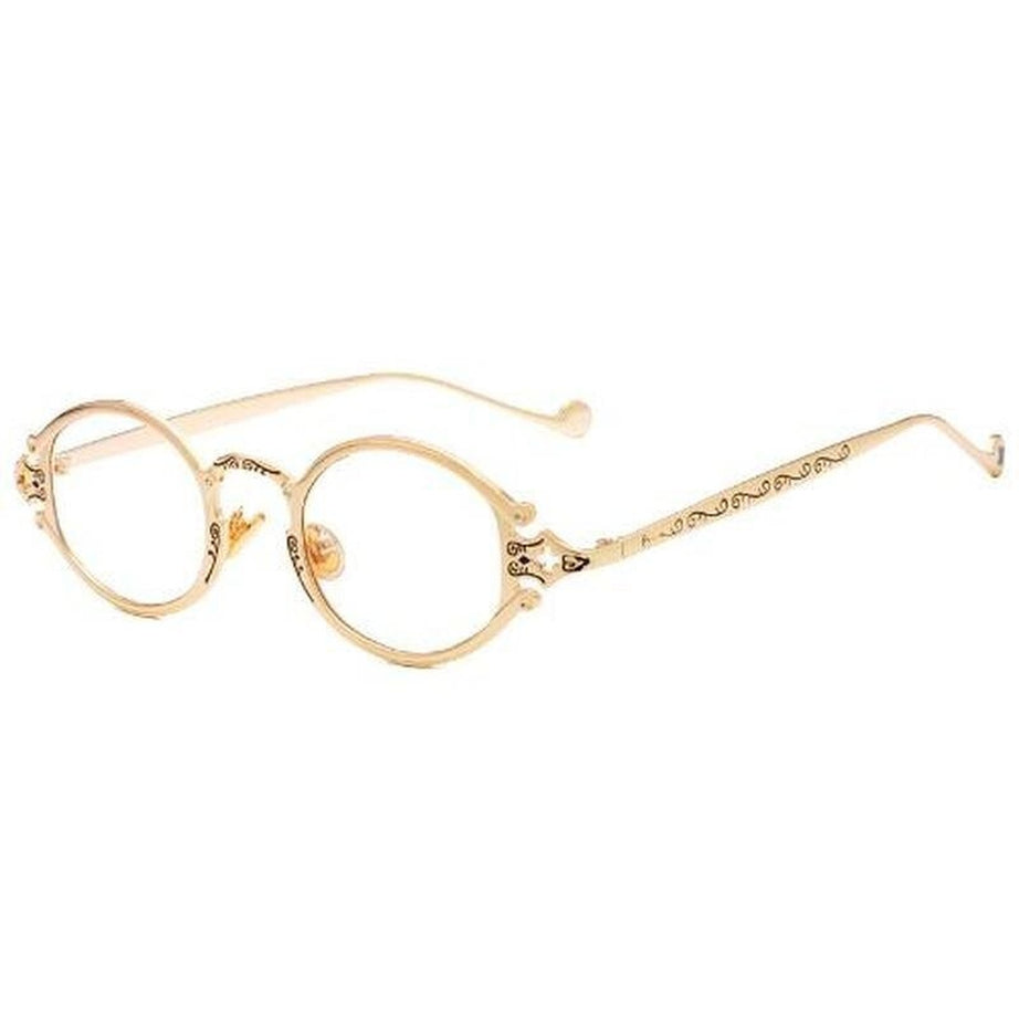 Y2k Gold Color Oval Sunglasses