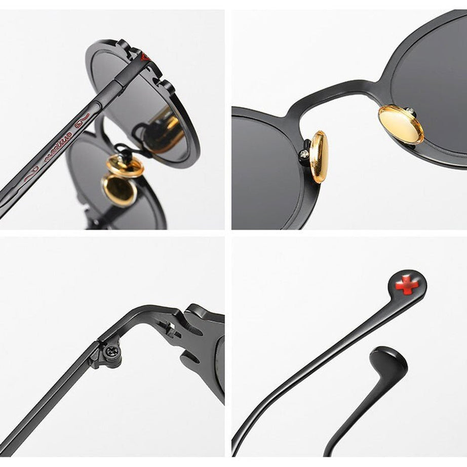 Y2k Gold Color Oval Sunglasses