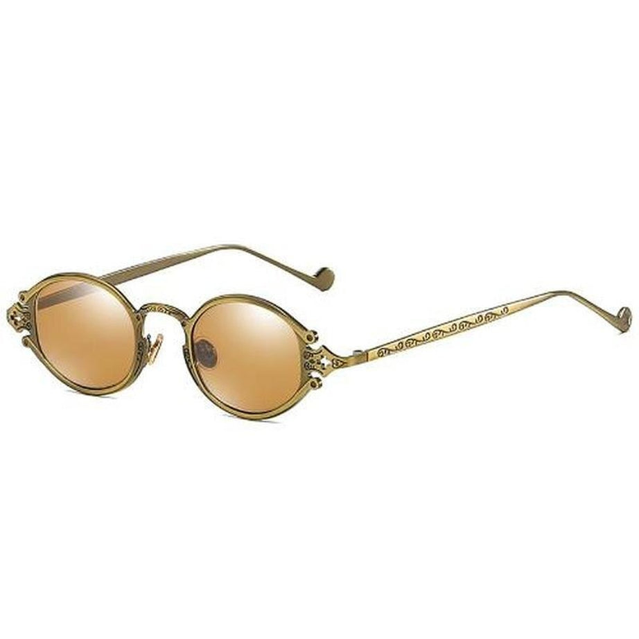 Y2k Gold Color Oval Sunglasses