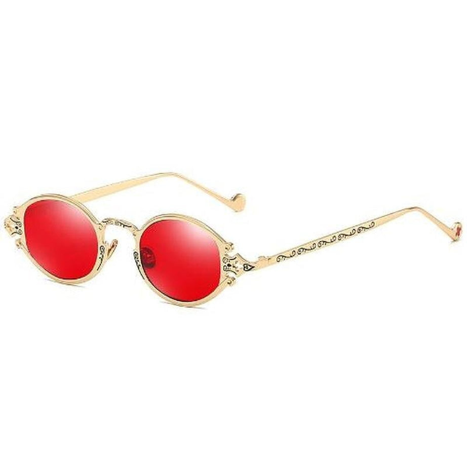Y2k Gold Color Oval Sunglasses