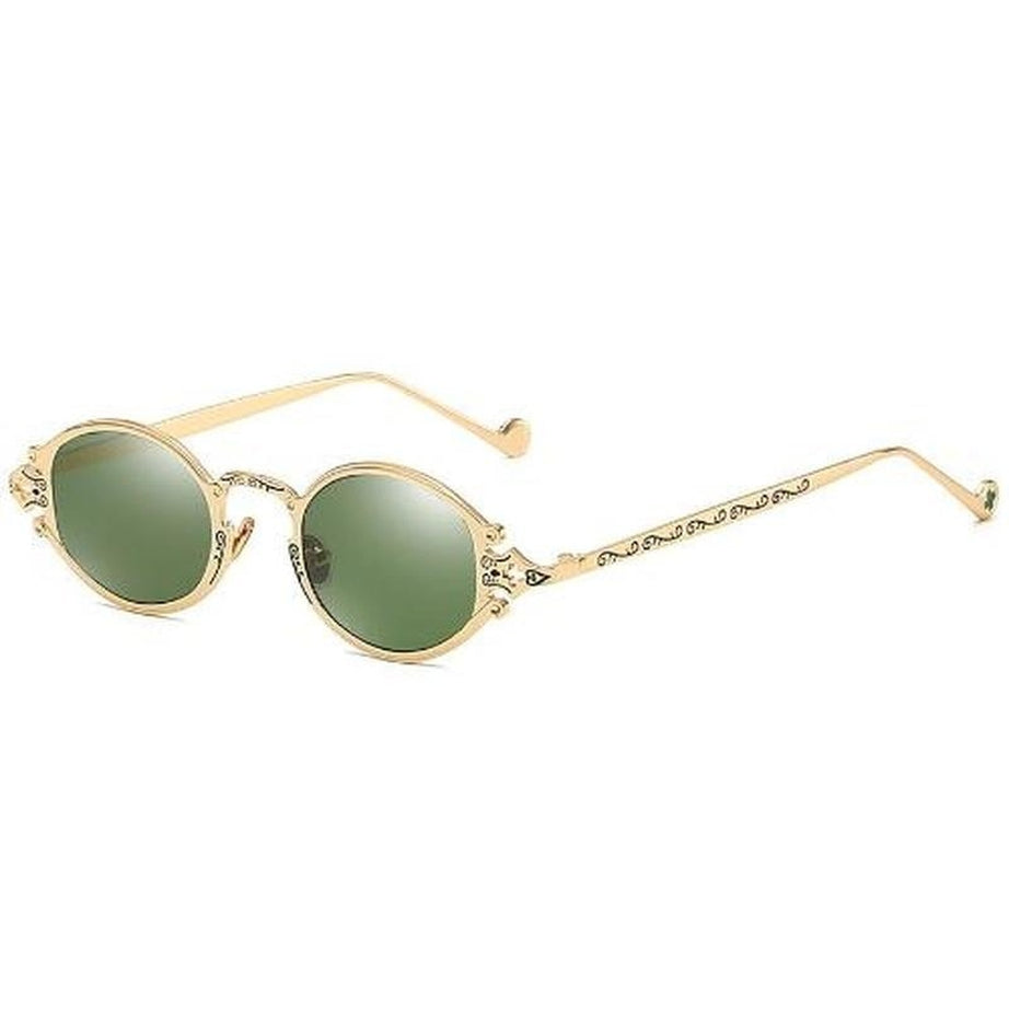 Y2k Gold Color Oval Sunglasses