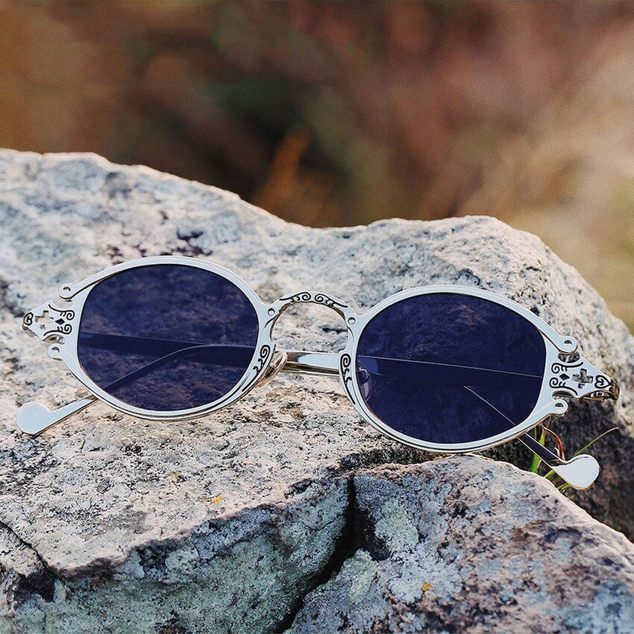 Y2k Gold Color Oval Sunglasses