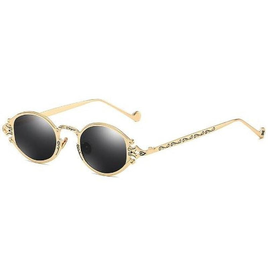 Y2k Gold Color Oval Sunglasses