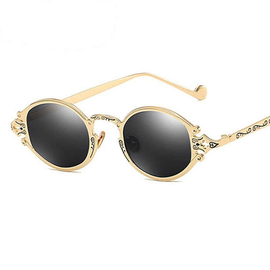Y2k Gold Color Oval Sunglasses