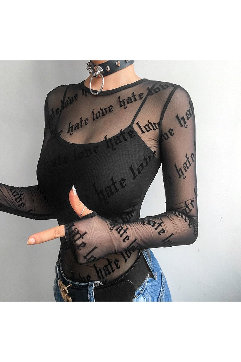 Y2k Goth Grunge Mesh T-Shirt