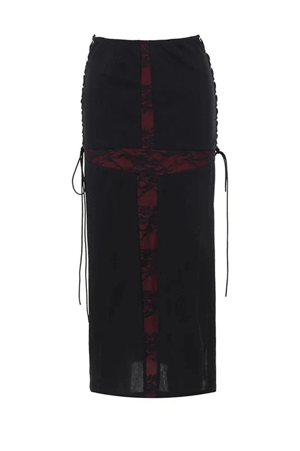 Y2k Goth Lace Midi Skirt