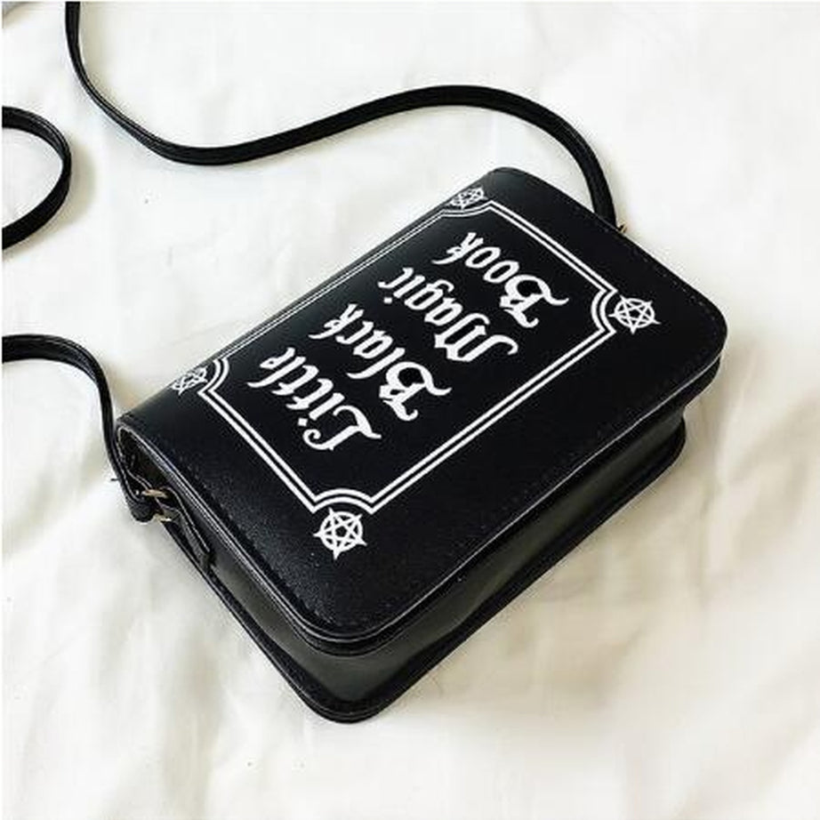 Y2k Goth Letter Print Shoulder Bag