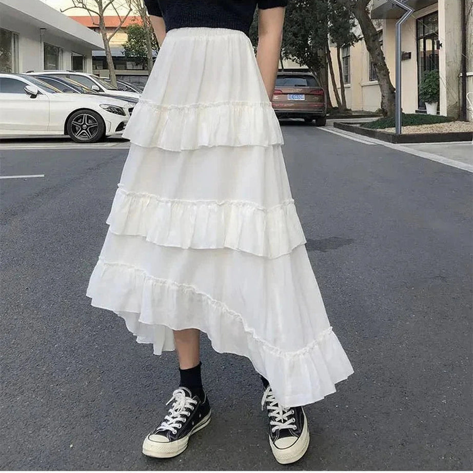 Y2k Goth Lolita Midi Skirt