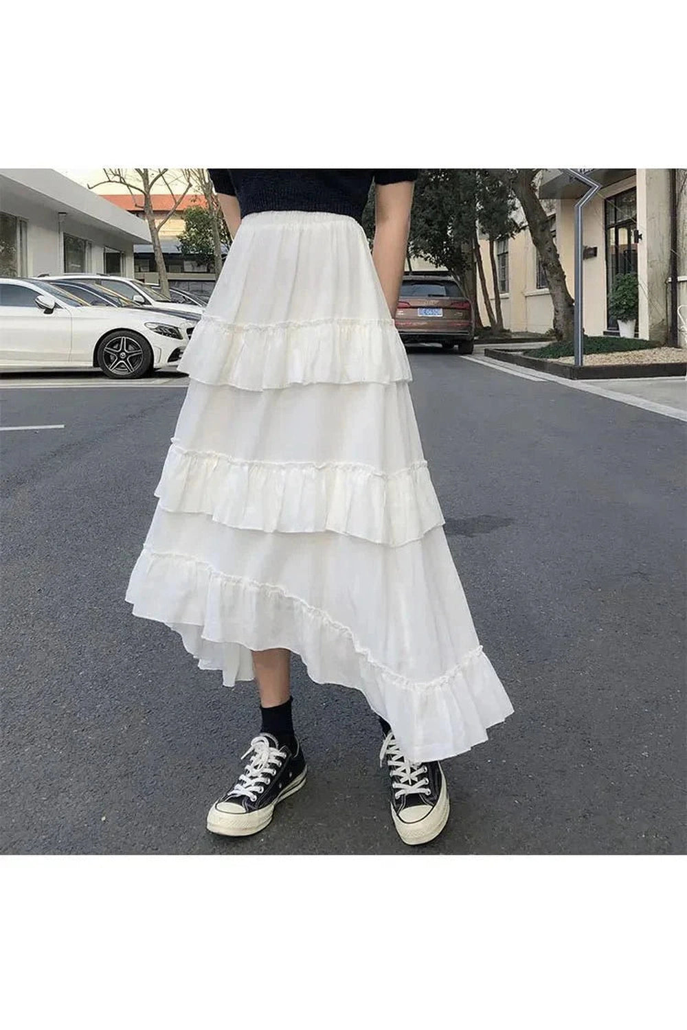 Y2k Goth Lolita Midi Skirt