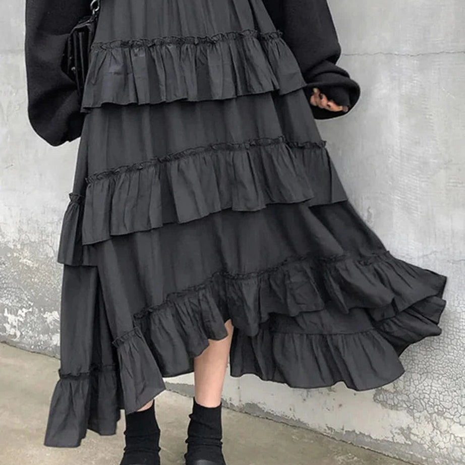 Y2k Goth Lolita Midi Skirt