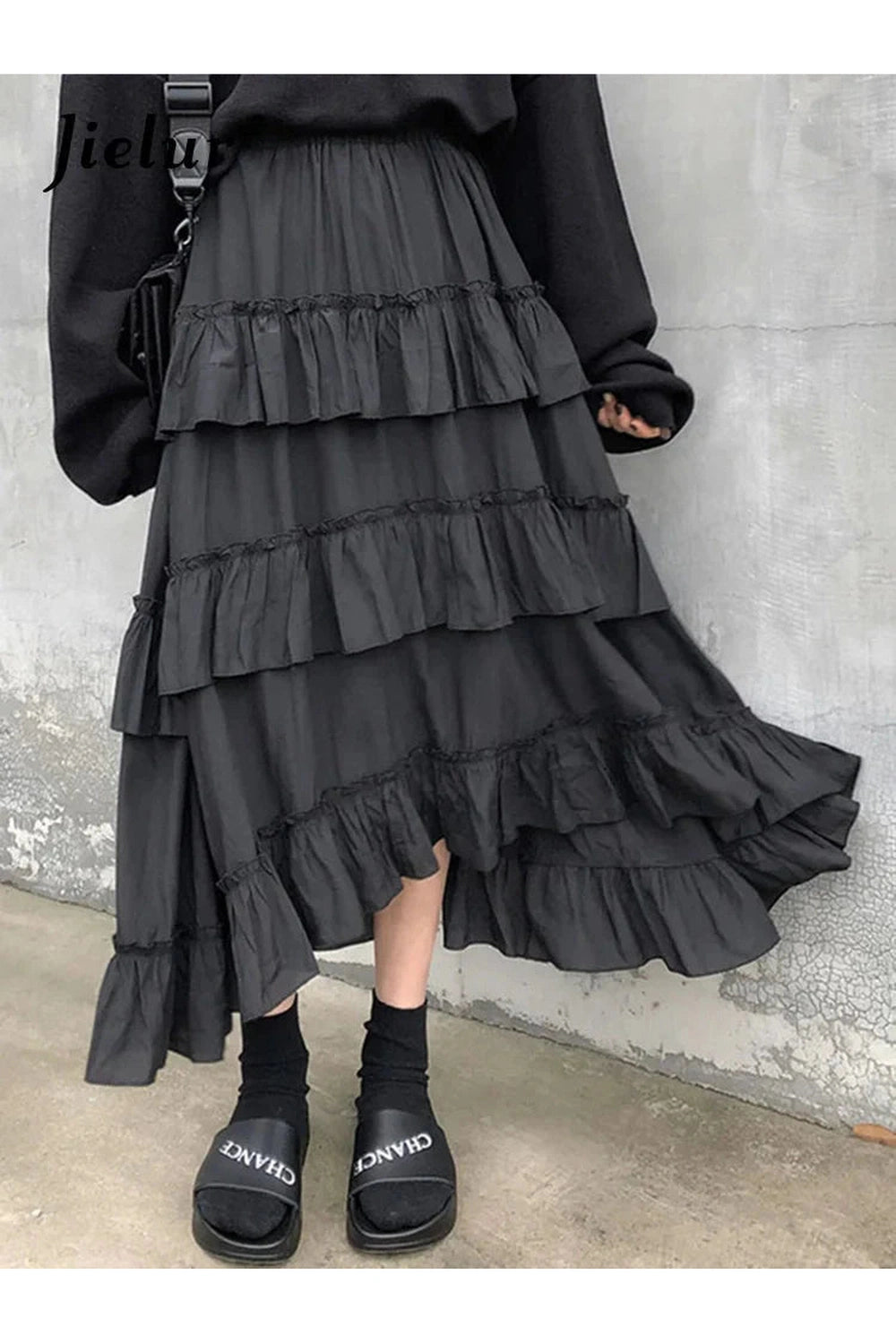 Y2k Goth Lolita Midi Skirt