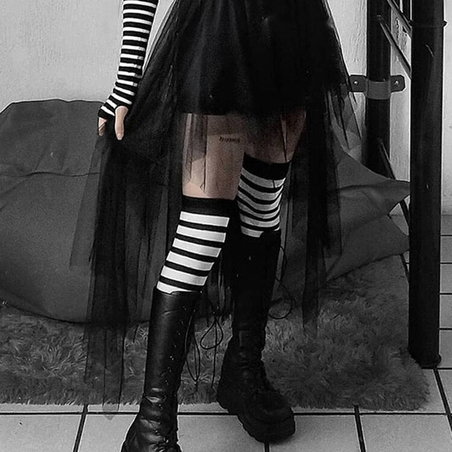 Y2k Goth Mesh Skirt
