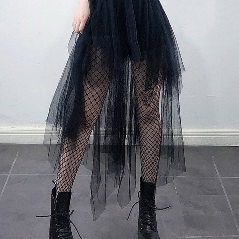 Y2k Goth Mesh Skirt